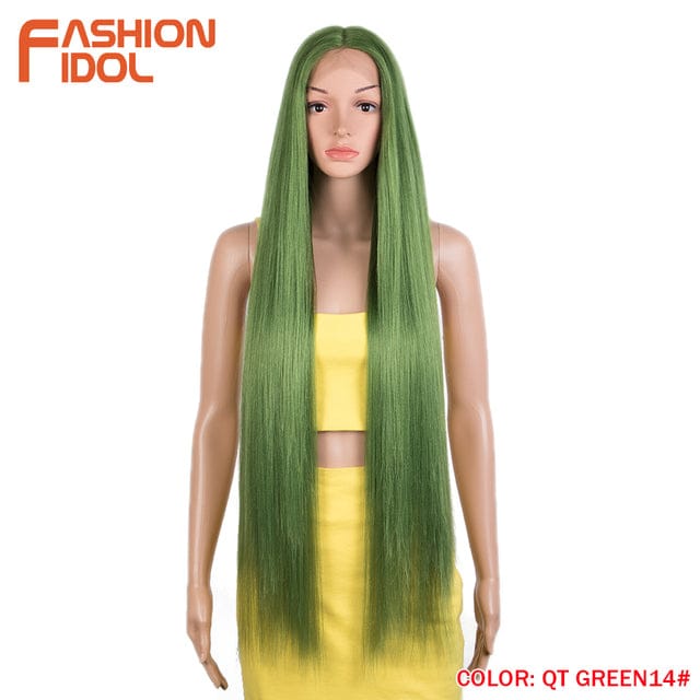 Natural Hair Wigs For Black Women Straight Synthetic Lace Front Hair 38 Inch Ombre Lace Front Wig Ombre Blonde Lace Front Wig