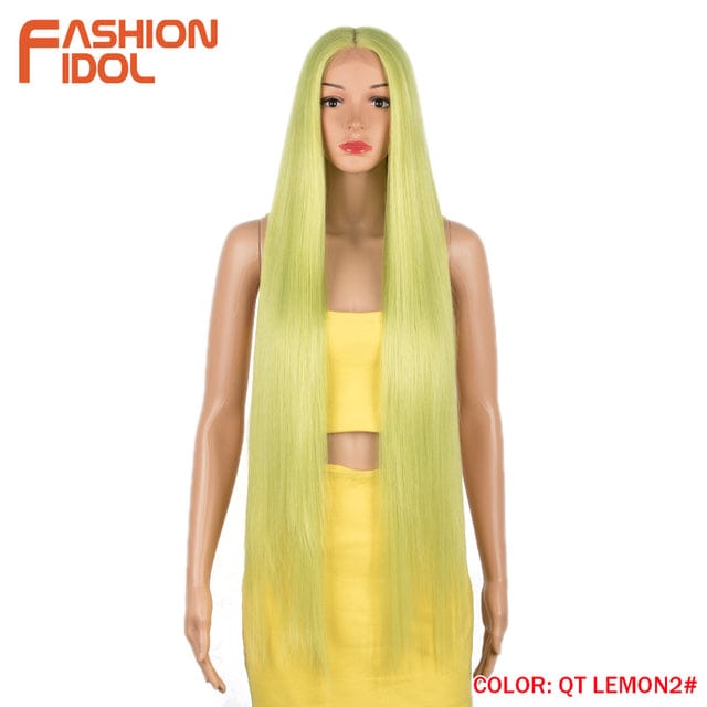 Natural Hair Wigs For Black Women Straight Synthetic Lace Front Hair 38 Inch Ombre Lace Front Wig Ombre Blonde Lace Front Wig