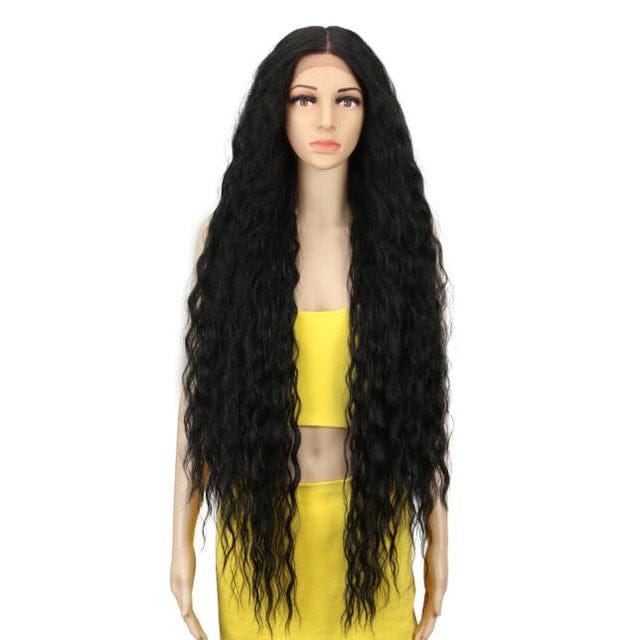 Natural Long Curly 42Inch Blonde Ombre Cosplay Lace Front Wig With Baby Hair For Black Women Synthetic Lace Front Wigs