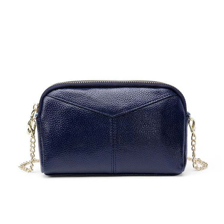 Navy Blue fashion genuine leather bag chain shoulder bag mini messenger woman crossbody bag for girls