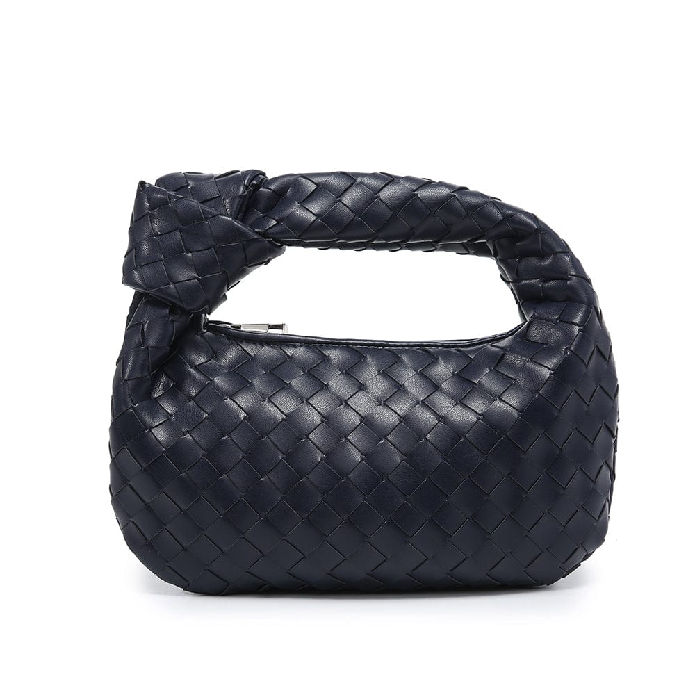 navy Latest fashion Designer pu leather woven shoulder bag women hobo bag for wholesale price
