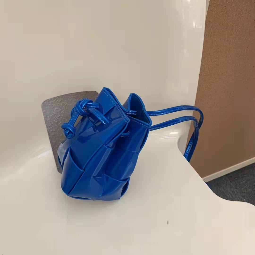navyblue 2022 Spring Summer Metallic Leather Bucket Handbag Famous designer Candy Mini Purse Bucket Handbags For Women
