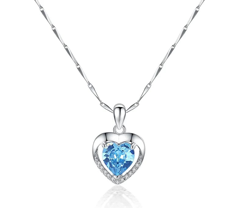 necklace OEM&ODM  Vana Jewelry Crocheted Earrings Dancing Heartbeat Blue Cubic Zirconia Stud Earring