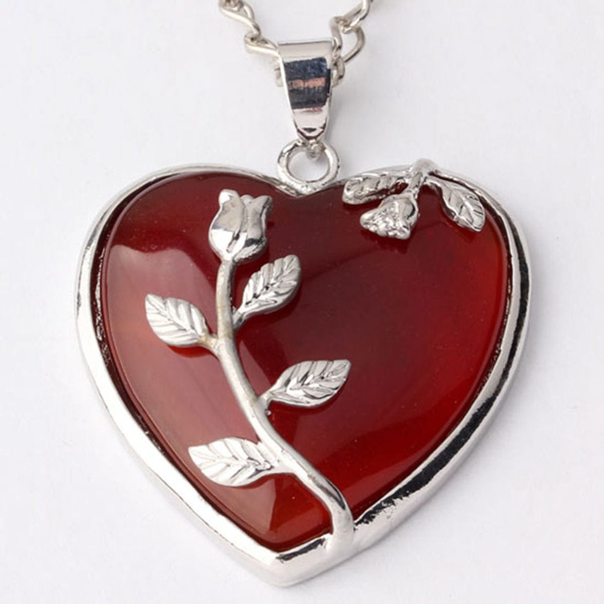 necklace pendant / 18inches / Carnellian Natural Healing Crystals Heart Pendant Necklaces Reiki Quartz Gemstone Jewelry Flower Wrap Crystal Pendant for Womens Girls