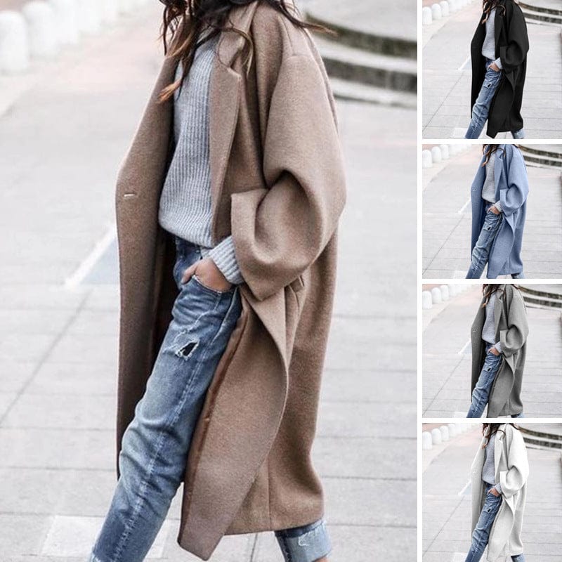 New 2022 Designs Autumn Winter Printed Casual Long Overcoat Women's Plus Size Trench Coats for Ladies