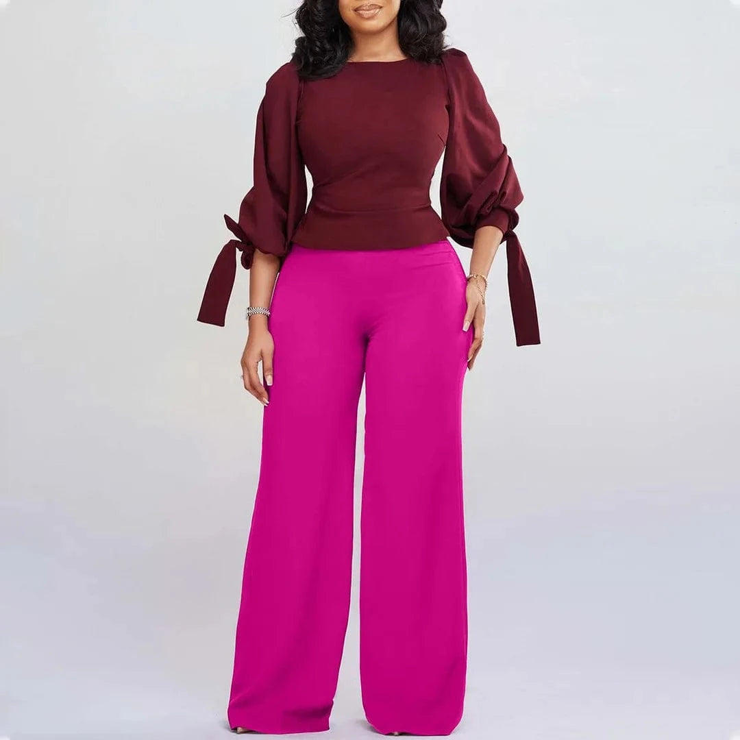 New 2023 formal womens blouse and pants two piece sets for office
