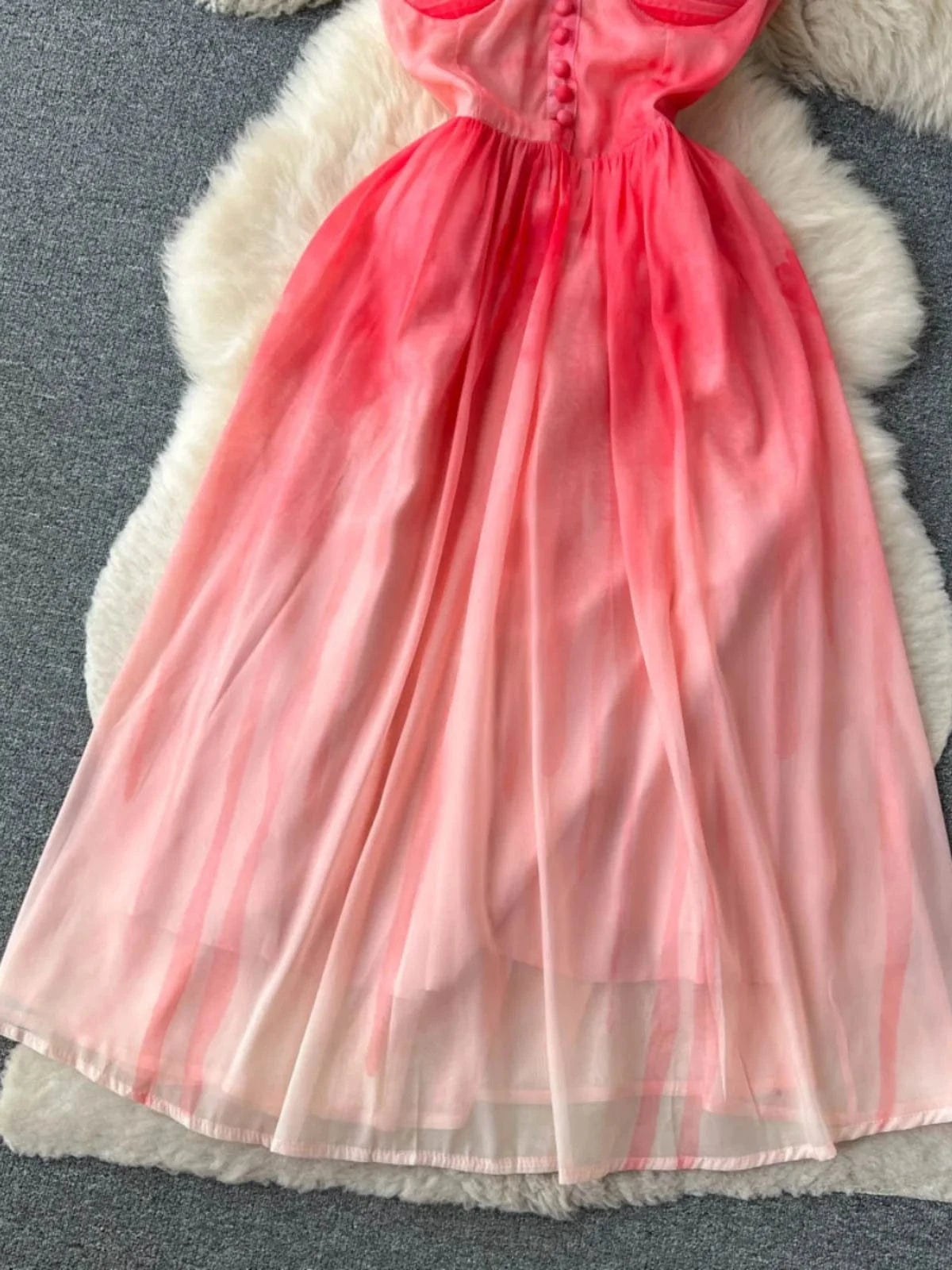 New 2024 Korean Chic Summer Design Tie Dye Print Beach Dress Women Summer Dresses Clothing