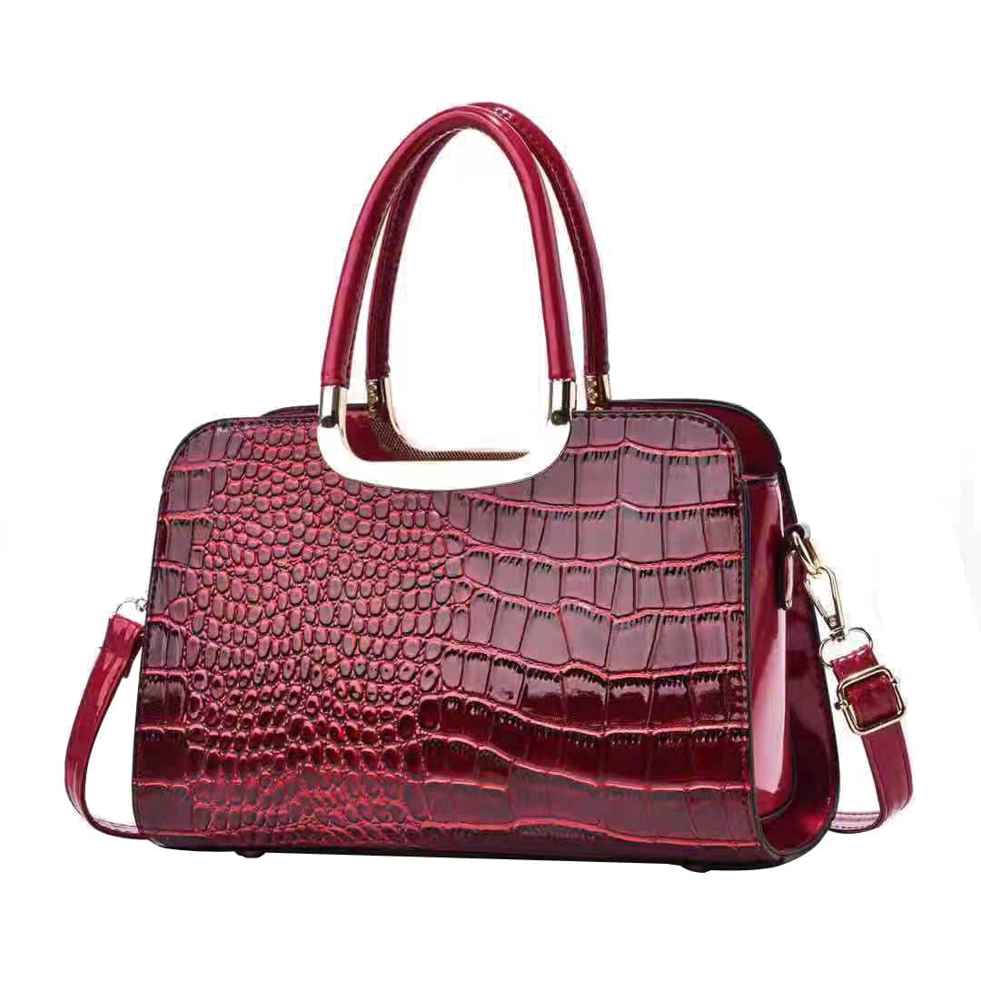 New alligator print  glace leather big handbag women  hand bags  fashion casual shoulder bag cross body bag 13156