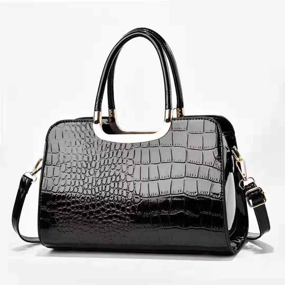 New alligator print  glace leather big handbag women  hand bags  fashion casual shoulder bag cross body bag 13156