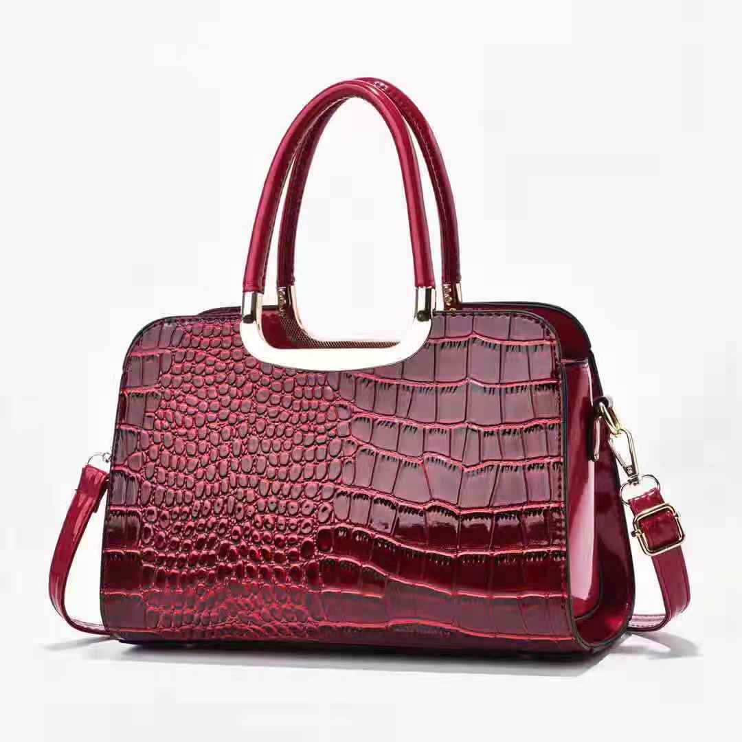 New alligator print  glace leather big handbag women  hand bags  fashion casual shoulder bag cross body bag 13156