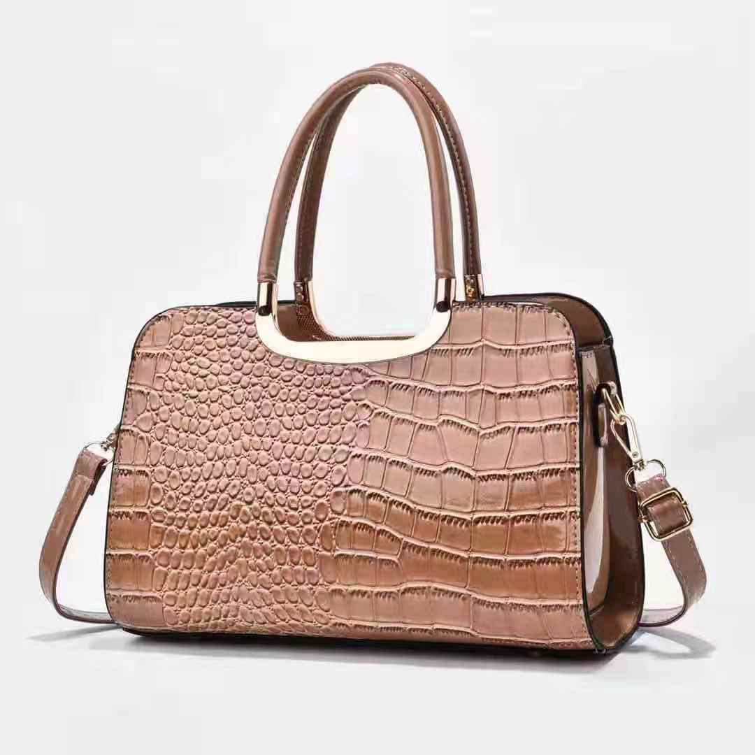 New alligator print  glace leather big handbag women  hand bags  fashion casual shoulder bag cross body bag 13156