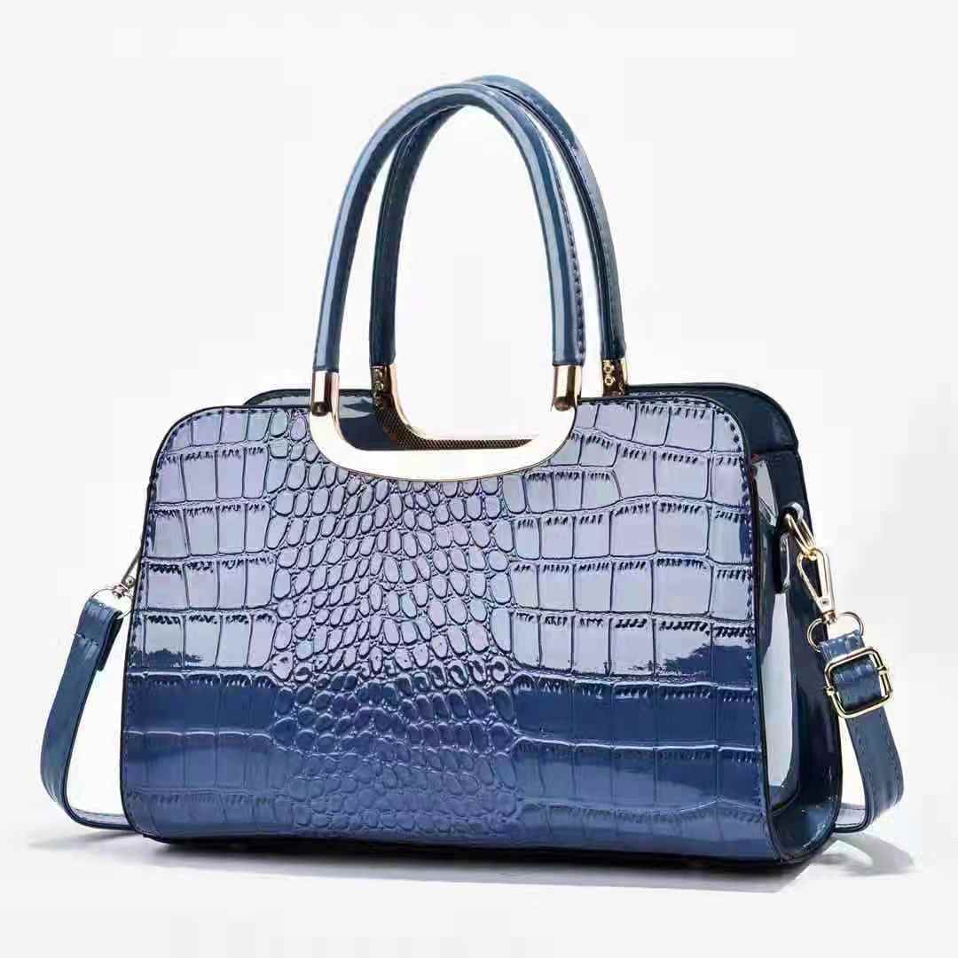 New alligator print  glace leather big handbag women  hand bags  fashion casual shoulder bag cross body bag 13156