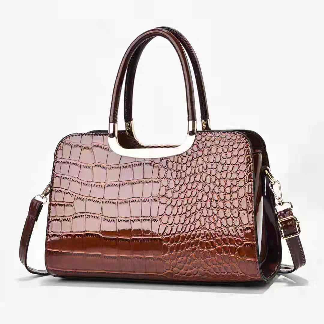 New alligator print  glace leather big handbag women  hand bags  fashion casual shoulder bag cross body bag 13156