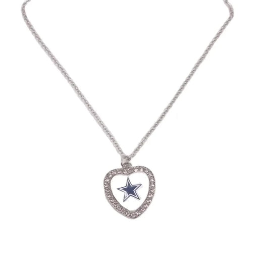 New Arrival 32 designs rhinestone heart American football pendant charms accessories stainless steel necklace heart necklace