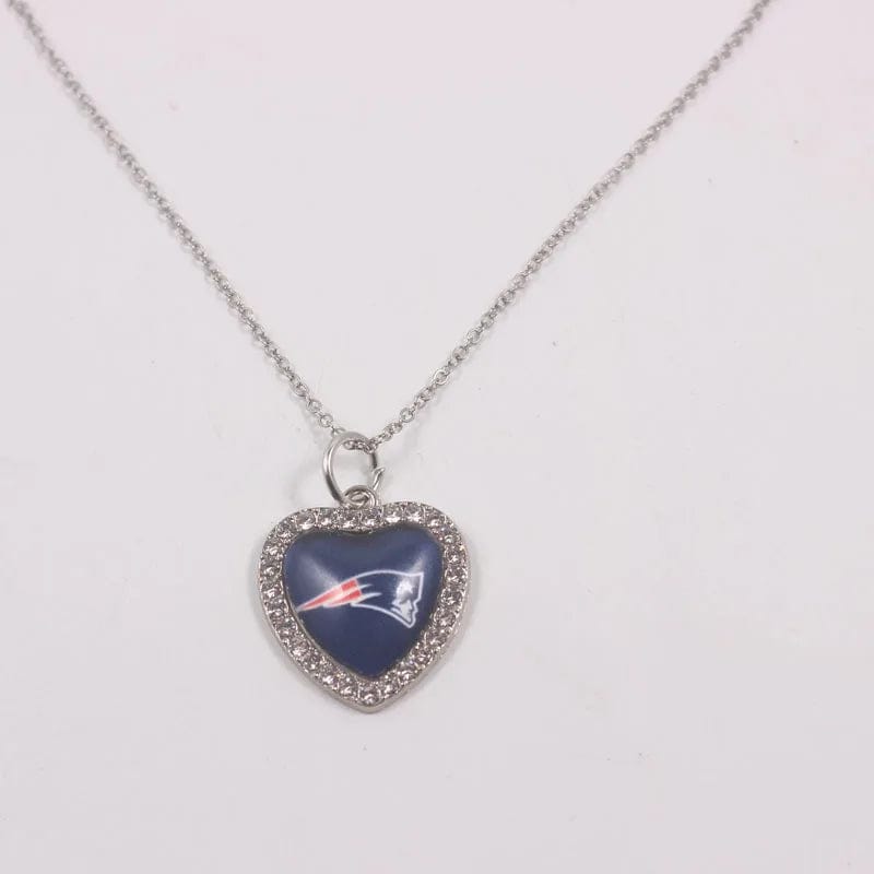 New Arrival 32 designs rhinestone heart American football pendant charms accessories stainless steel necklace heart necklace
