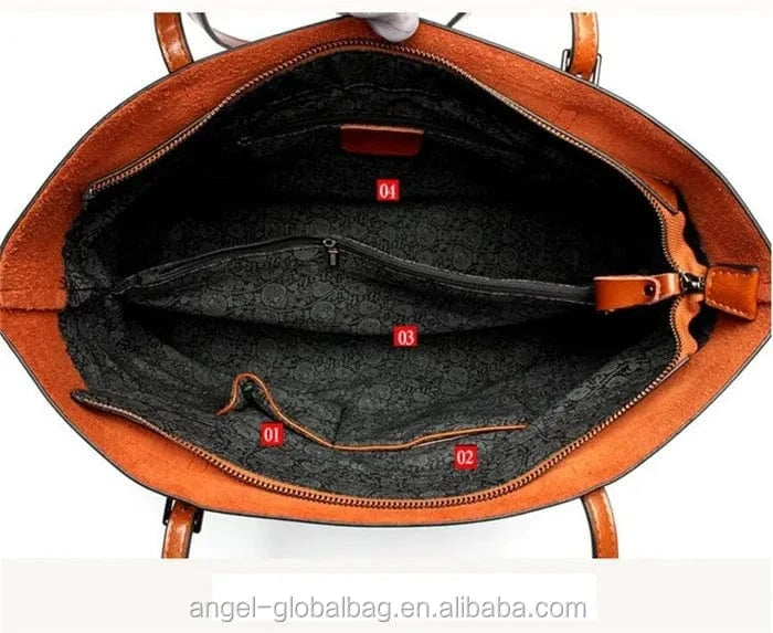 New arrival big capacity ladies handbag tote genuine leather hand bag for women