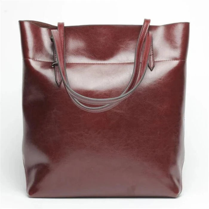 New arrival big capacity ladies handbag tote genuine leather hand bag for women