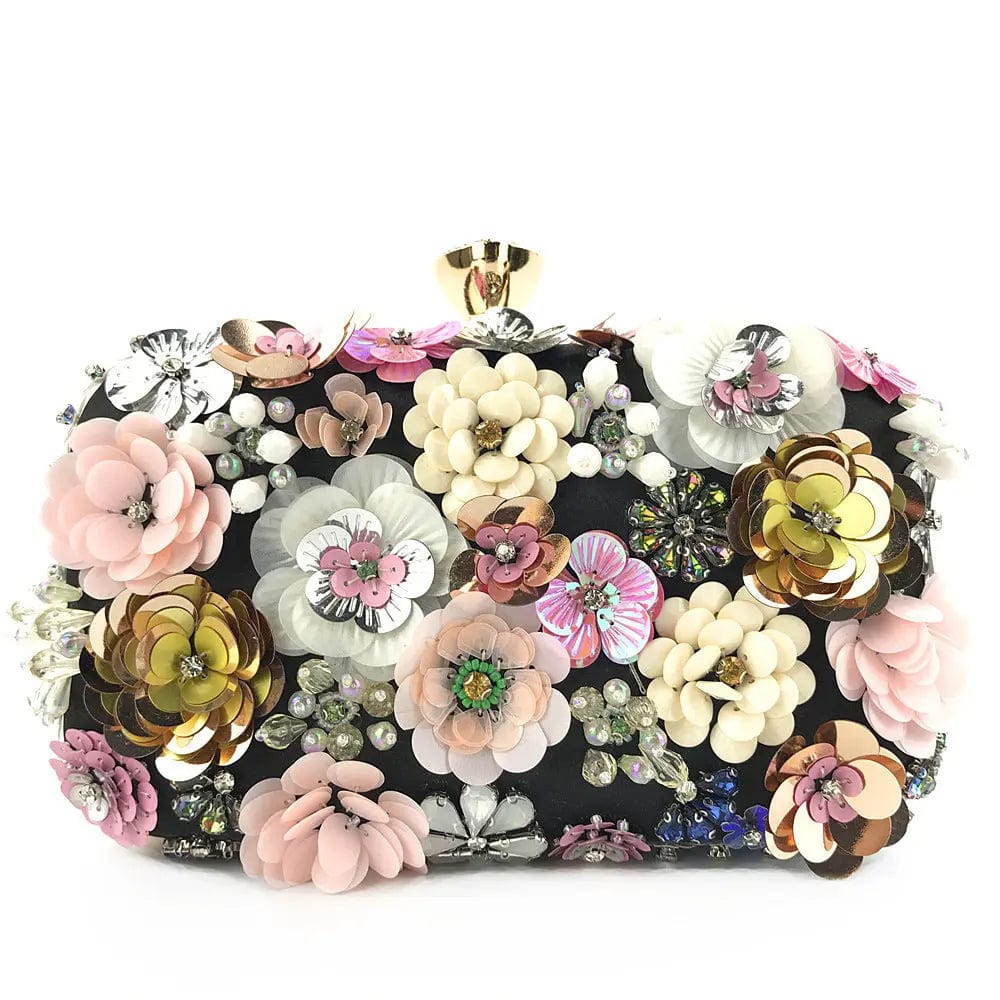 New Arrival Fashion Handmade Sequin Flower Beaded Wedding Party Corss body Evening Bags Elegant Ladies Dinner Clutch Bag
