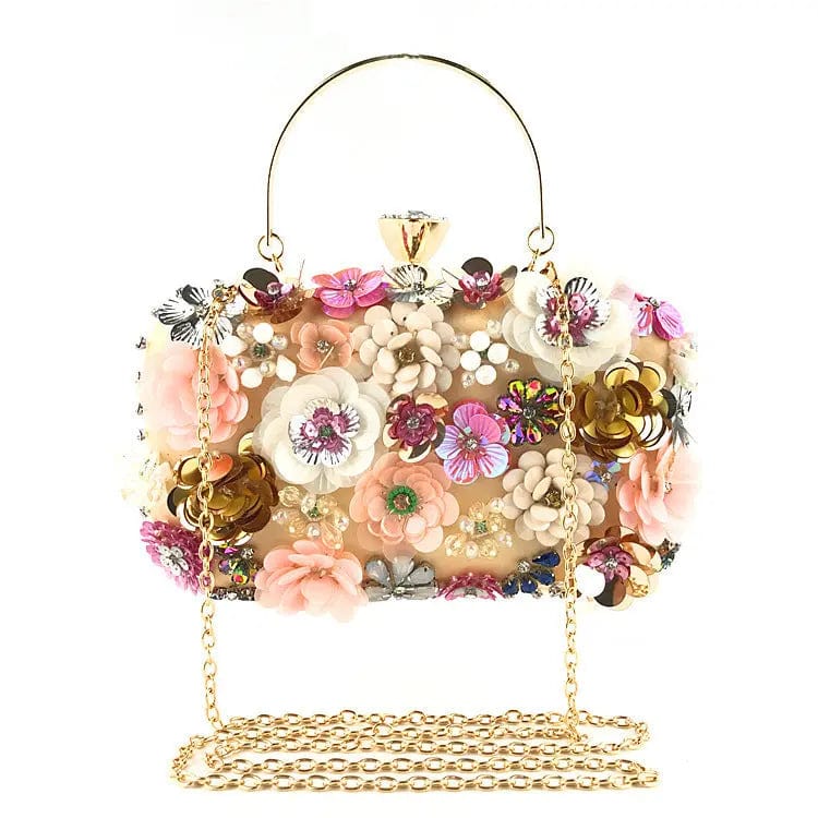 New Arrival Fashion Handmade Sequin Flower Beaded Wedding Party Corss body Evening Bags Elegant Ladies Dinner Clutch Bag