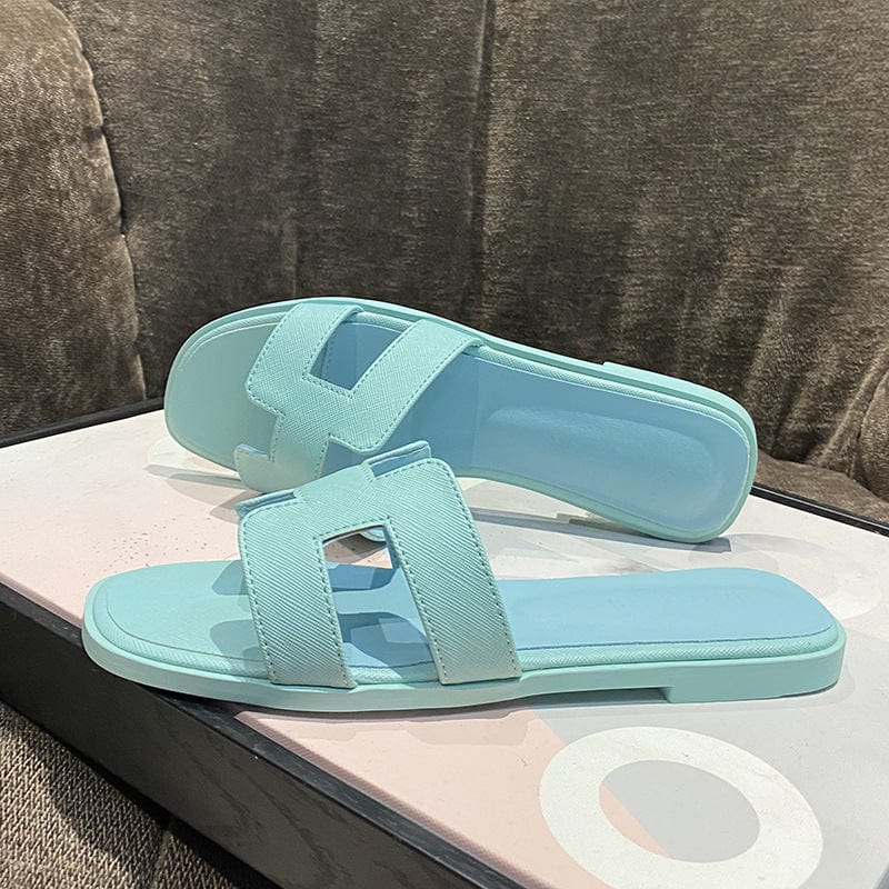 new arrival H cheap price good quality summer candy color korea style female sandal slippers flat bottom outdoor fashion  slides