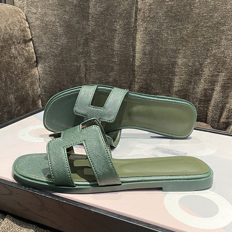 new arrival H cheap price good quality summer candy color korea style female sandal slippers flat bottom outdoor fashion  slides