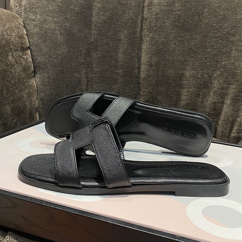 new arrival H cheap price good quality summer candy color korea style female sandal slippers flat bottom outdoor fashion  slides