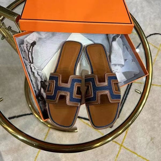 new arrival H cheap price good quality summer candy color korea style female sandal slippers flat bottom outdoor fashion  slides