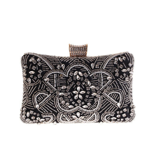 New Arrival Luxury Designer Handmade Embroidery Ladies Chains Party Rhinestones Evening Money Clutch Hand Bags Purse