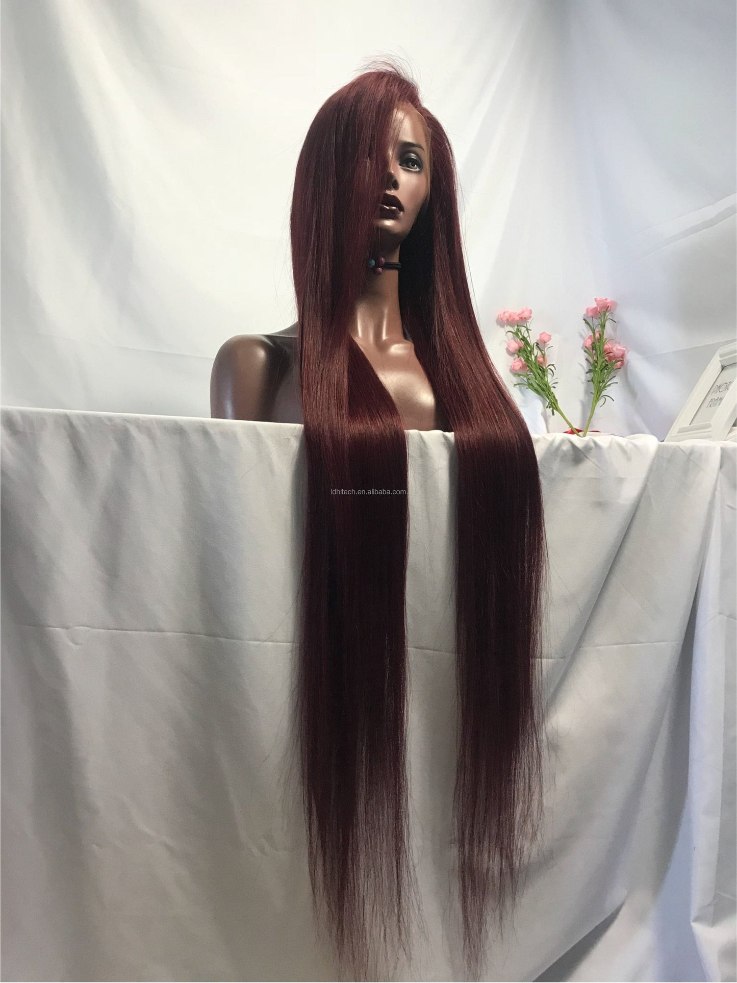 New Arrival Peruvian Virgin Human Hair 40inch 99J Cuticle Aligned Virgin Wigs Vendors
