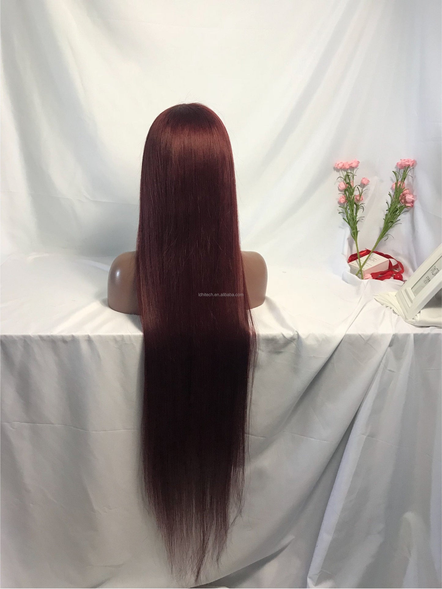 New Arrival Peruvian Virgin Human Hair 40inch 99J Cuticle Aligned Virgin Wigs Vendors