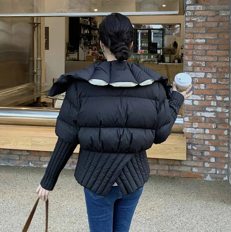 New Arrival Winter Warm Crop Puffer Coat Women Light Goose Down Jacket