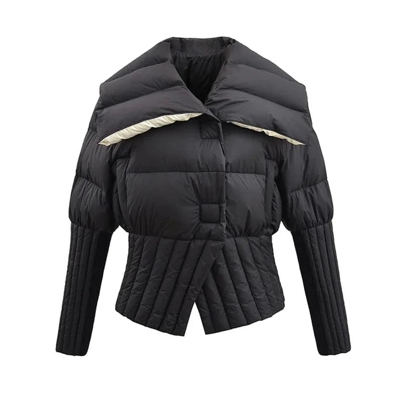 New Arrival Winter Warm Crop Puffer Coat Women Light Goose Down Jacket