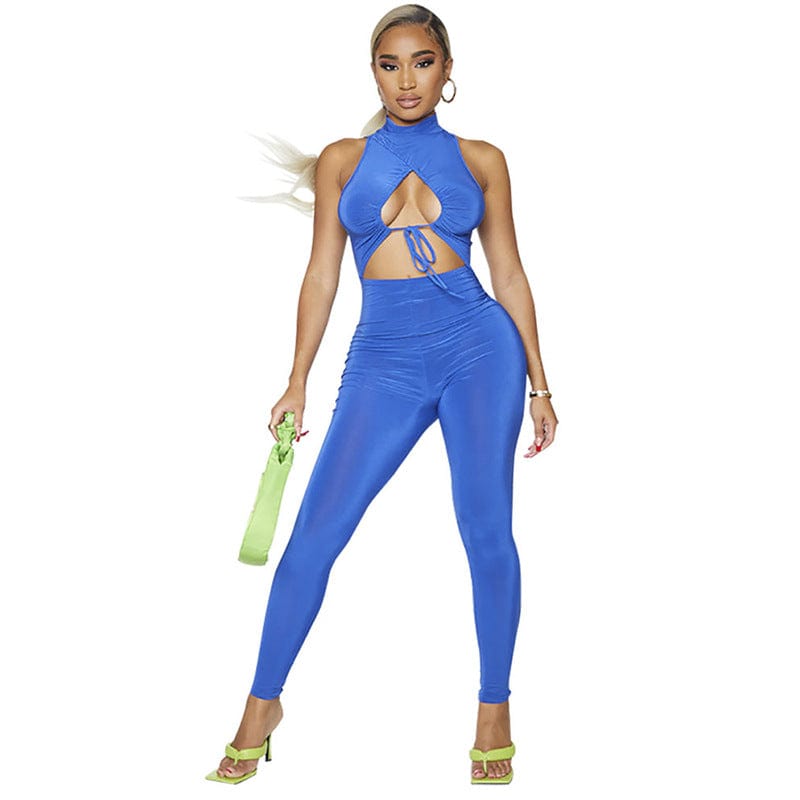New Arrival Women Fashion Clothes One Piece Bandage Hollow Out Jumpsuit For Women
