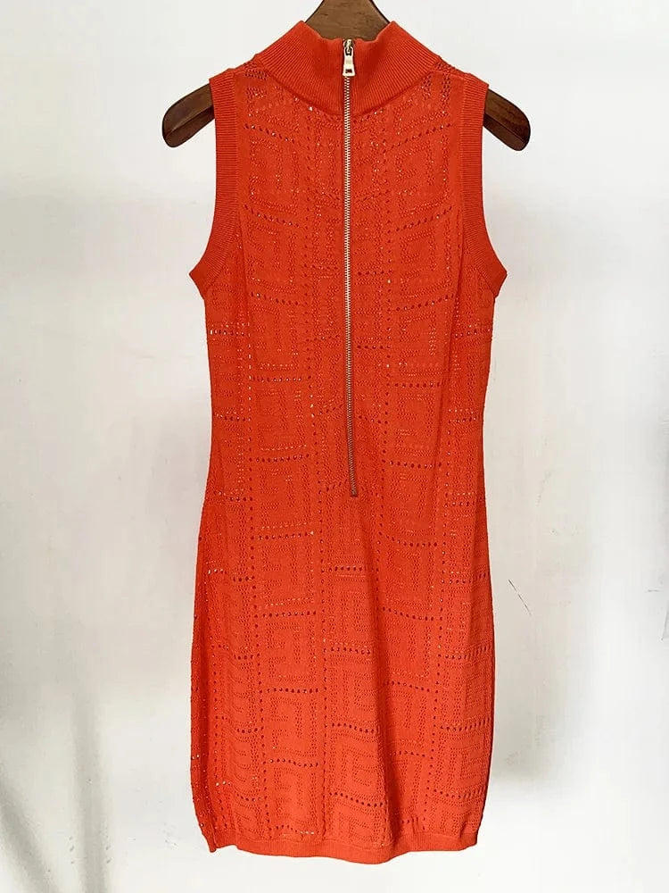 New Arrival Women's Clothes Elegant Sexy Hollow Out Party Knitted Casual Dresses