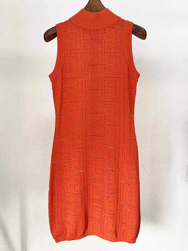 New Arrival Women's Clothes Elegant Sexy Hollow Out Party Knitted Casual Dresses