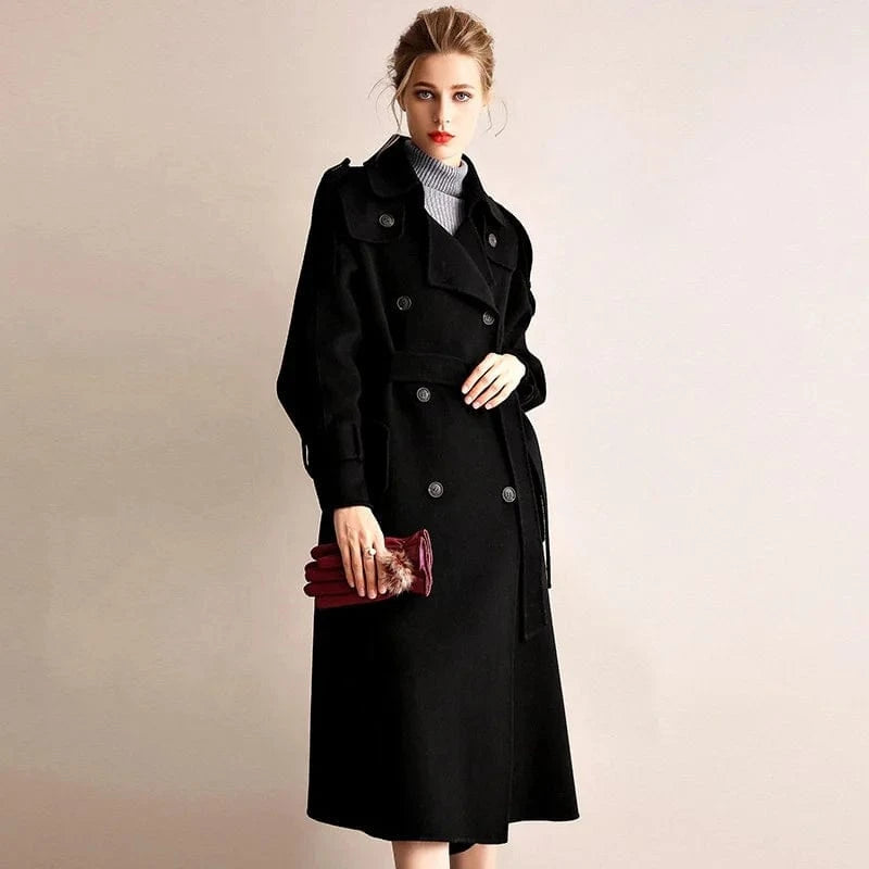 New Arrivals Autumn and Winter Long Wool Coat Women Double Sided Wool Trench Coat