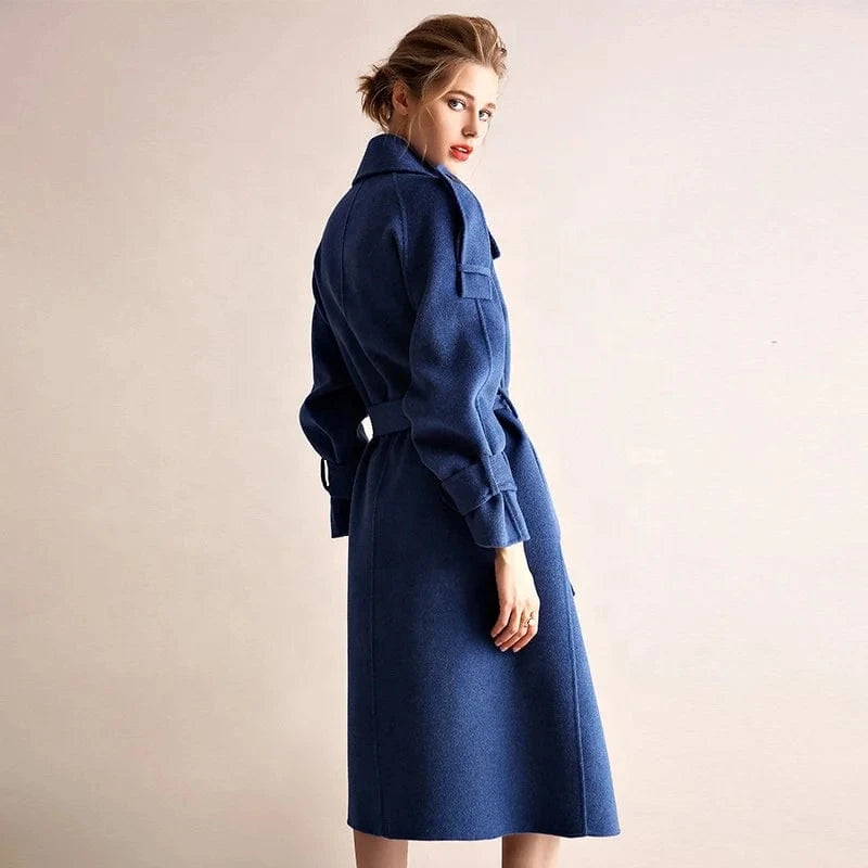 New Arrivals Autumn and Winter Long Wool Coat Women Double Sided Wool Trench Coat