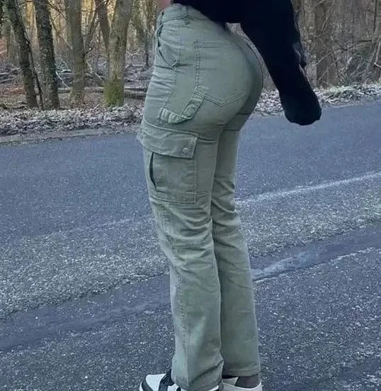 New Arrivals Denim Jeans Women Joker Jeans Stacked Pant Girls High Waisted Jeans Women Straight Pocke Cargo Pants For Women