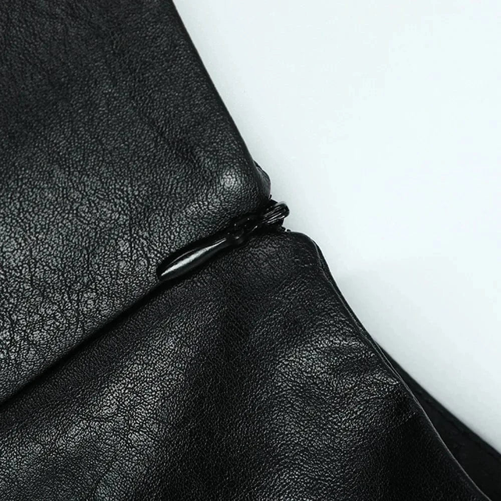 New Arrivals Irregular Ladies Casual Fashion PU Faux Leather Skirt High Waist Mesh Patchwork Women's Skirts