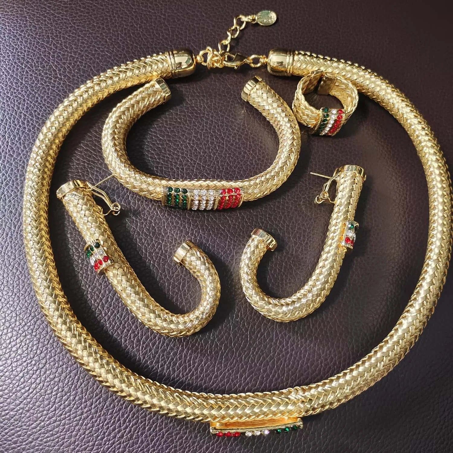 New Arrivals Wedding 18K 24K Gold Plated Hot Sale Women Excellent Jewelry Set Gift Custom Party Birthday High Quality Jewels
