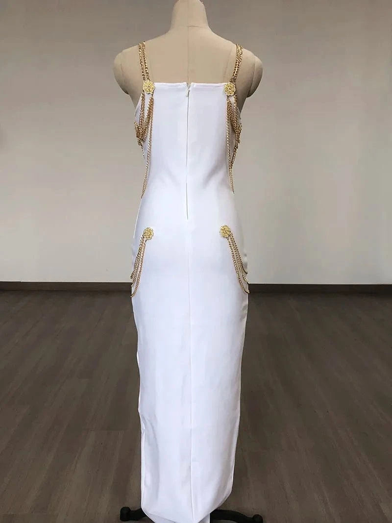 New Arrivals Women's Clothing Elegant Long Dresses Bodycon Strap Bandage Party Dress