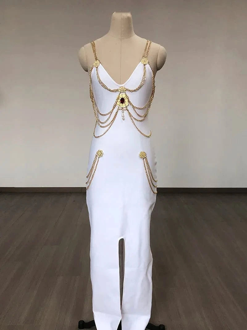 New Arrivals Women's Clothing Elegant Long Dresses Bodycon Strap Bandage Party Dress