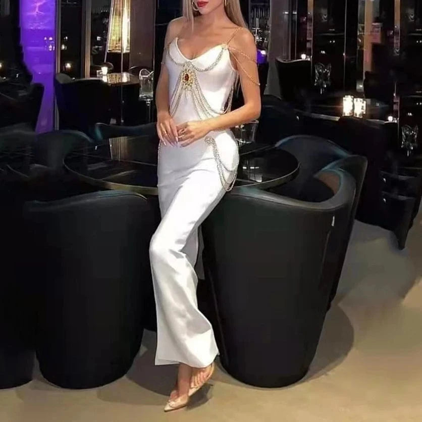New Arrivals Women's Clothing Elegant Long Dresses Bodycon Strap Bandage Party Dress