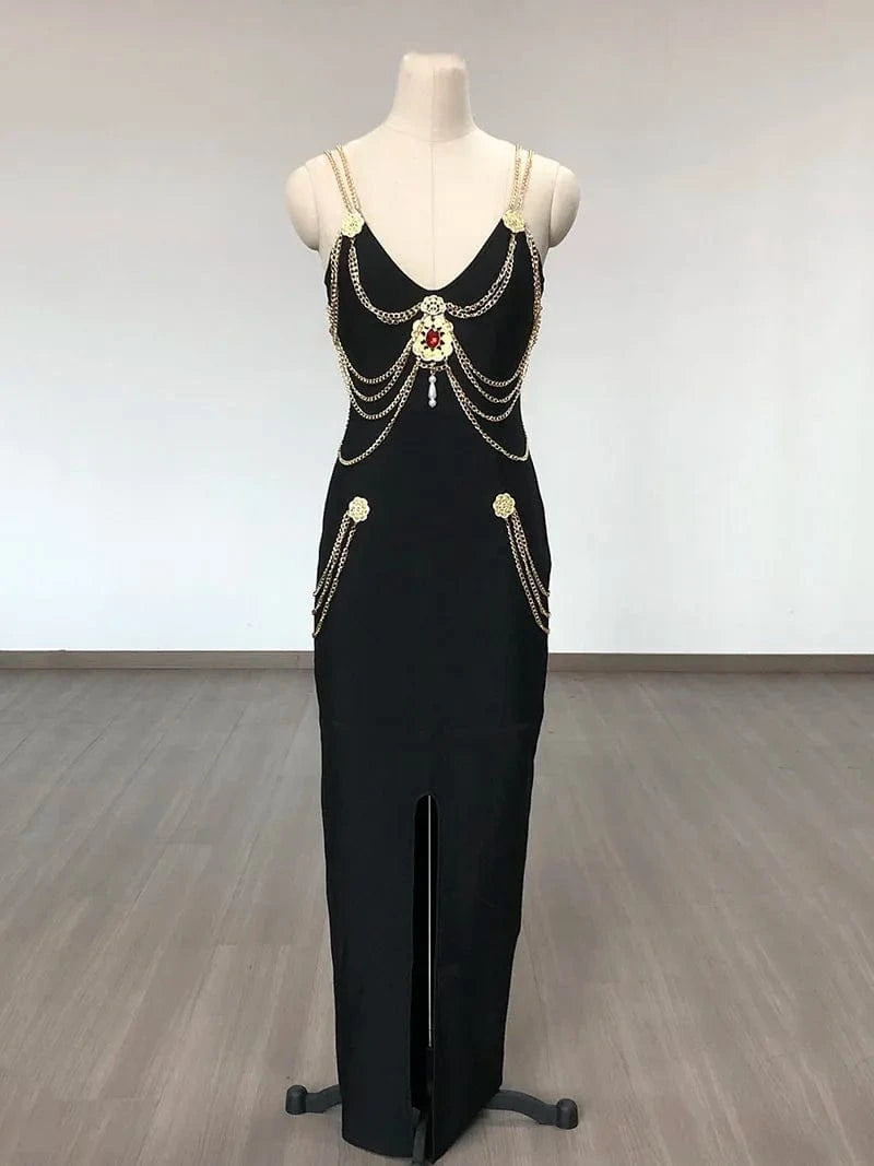 New Arrivals Women's Clothing Elegant Long Dresses Bodycon Strap Bandage Party Dress