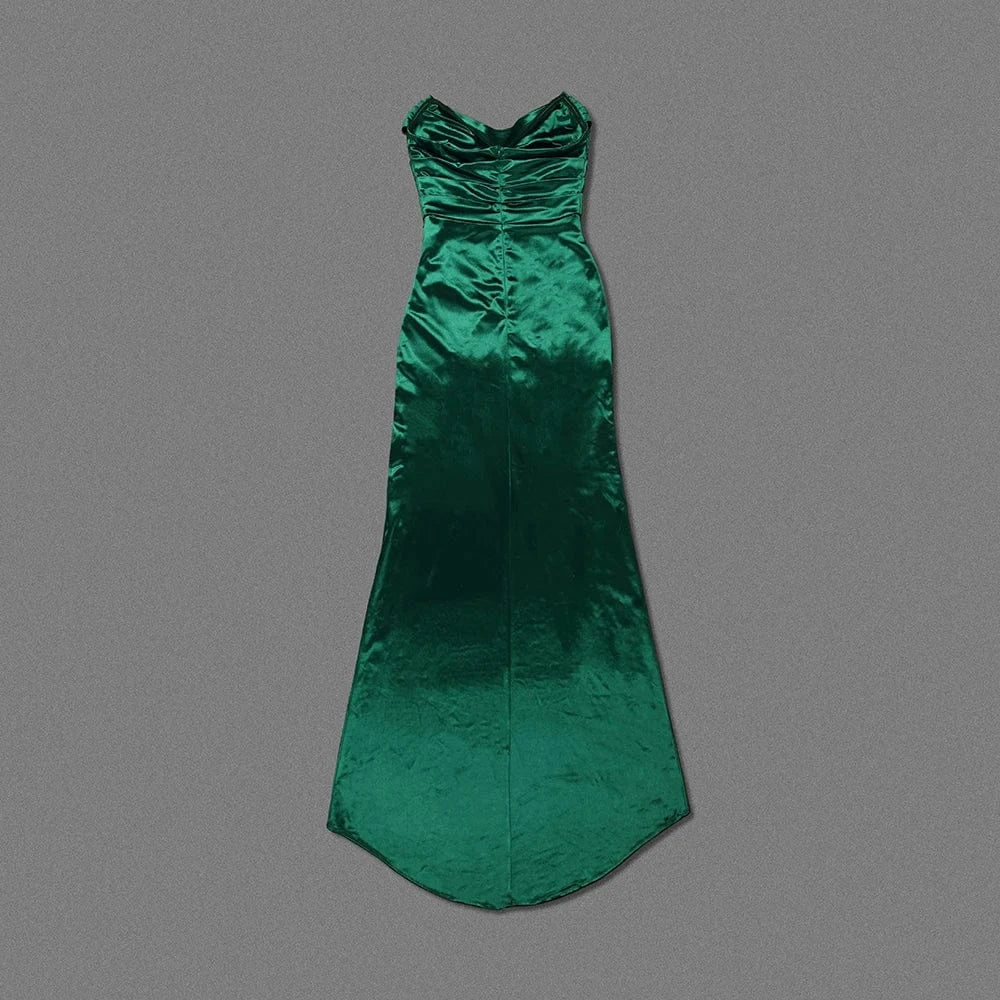 New Arrivals Women's Green Robe Femme Elegant Long Dress Party Club Prom Evening Dresses