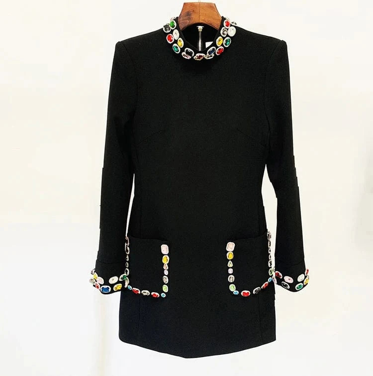 New Arrivals Women's Long Sleeve Beading Casual Dresses Bodycon Party Dress