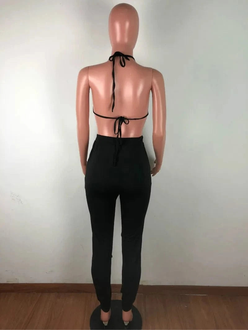 New Autumn Ladies Set Embroidery Print Two Piece Set Bra Top and Pants Sexy Women 2 Piece Outfit