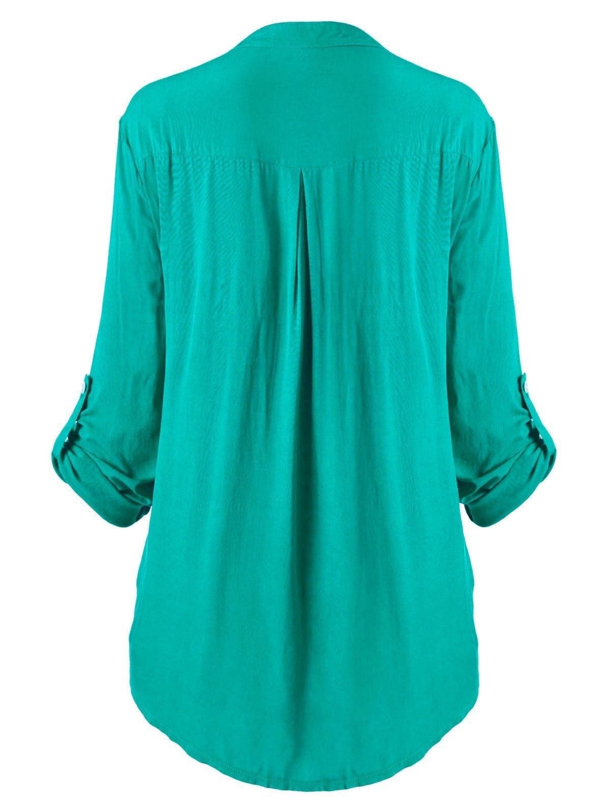 New Blouse European And American Women's Long Sleeves V Collar Shirt large Size lace Shirt Women's Blouses With Collars