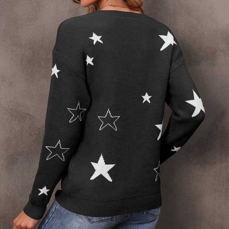 New Casual Bottoming Sweater Women's Loose Round Neck Pullover European American