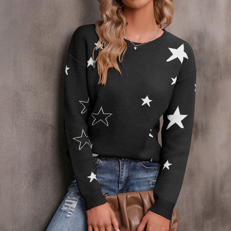 New Casual Bottoming Sweater Women's Loose Round Neck Pullover European American